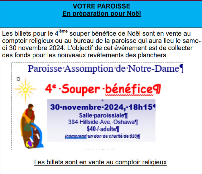 Souper bénéfice 20241130